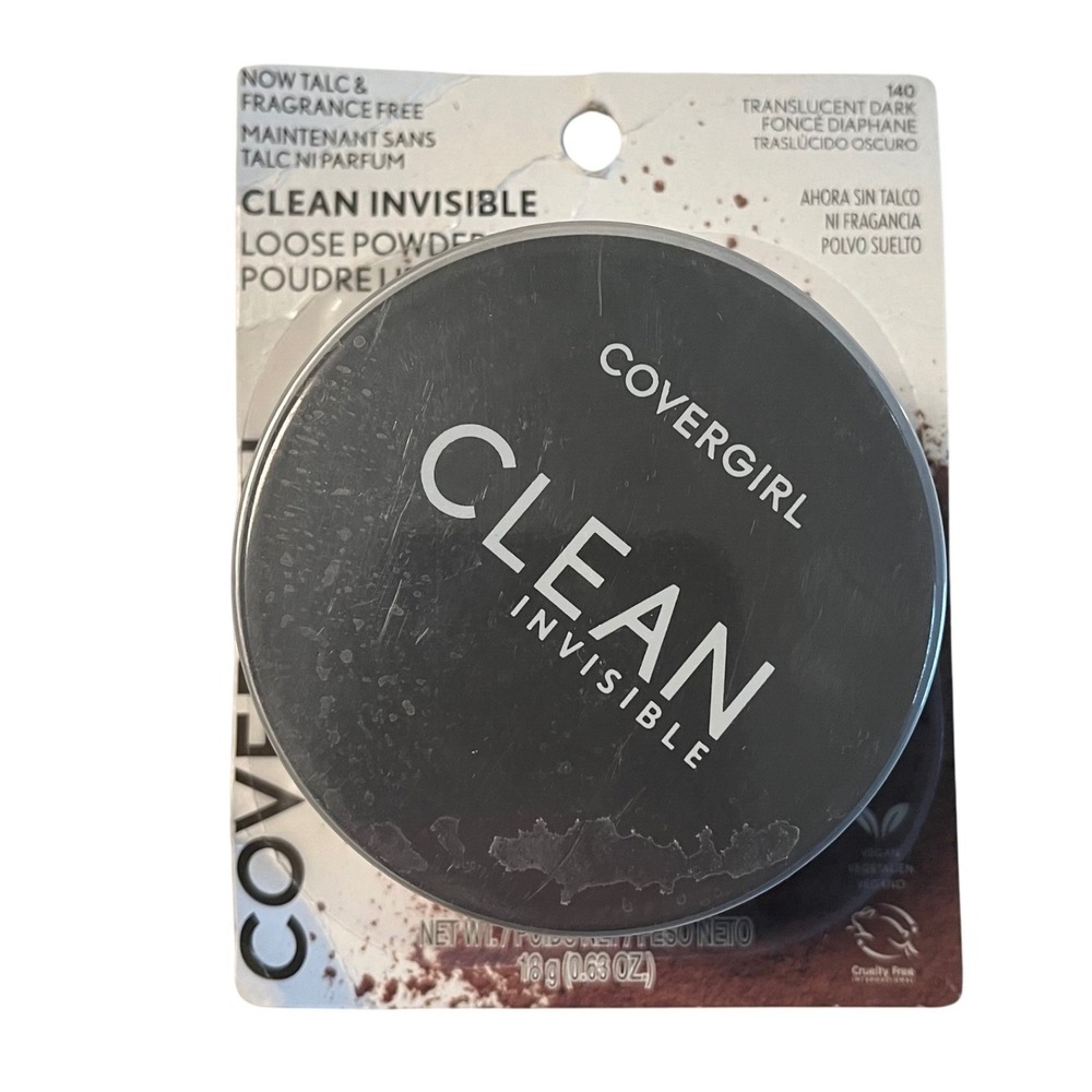 Covergirl Clean Invisible Loose Powder 140 Translucent Dark Talc Free 0.63 oz